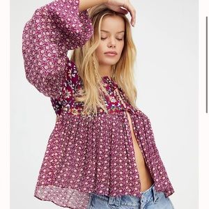 COPY - Free People Malia babydoll multicolored beaded/studded top/bolero/jacket…